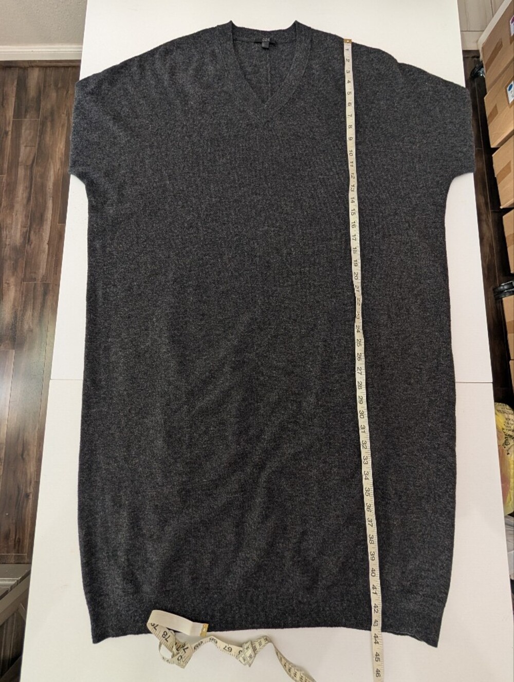 COS Woman 100% Wool Black Oversized Tunic Sweater Midi Dress Sz S Dolman Sleeve - Picture 8 of 10